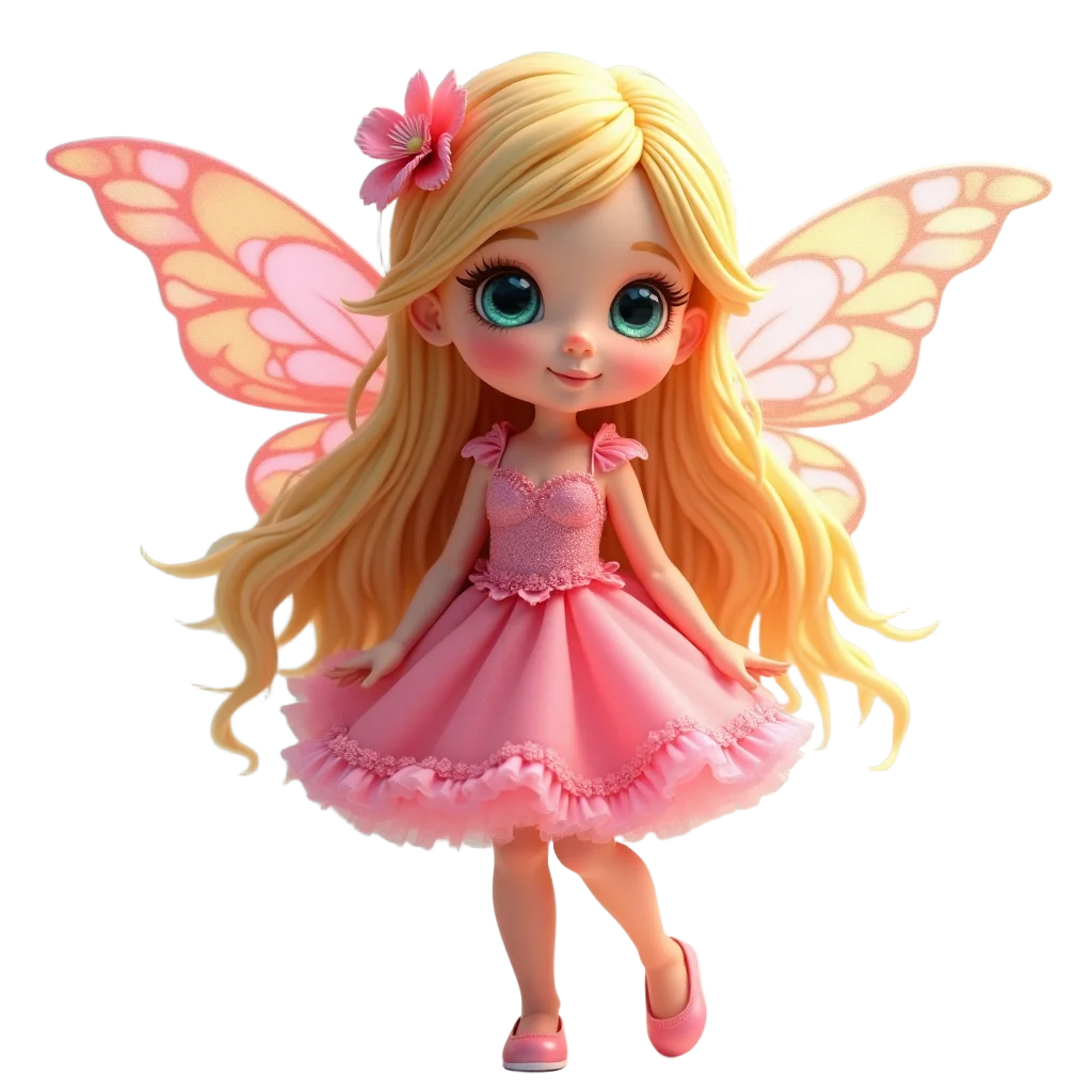 Charming Fairy in Pink Dress